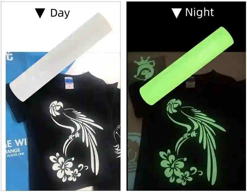 Heat transfer glow-in-the-dark vinyl
