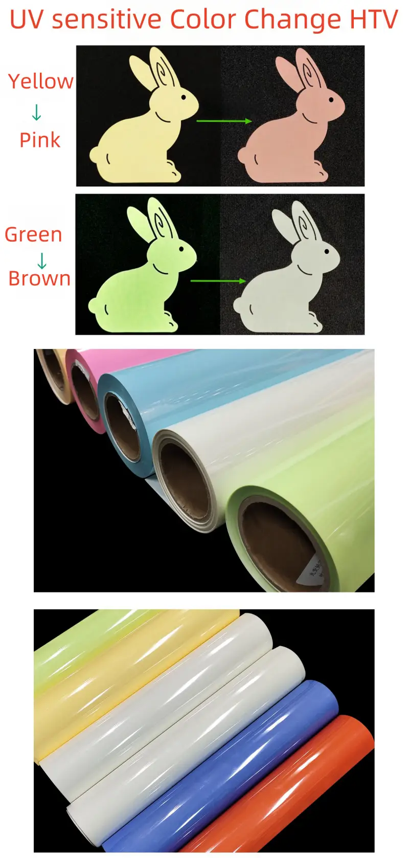 UV Sensitive Color Change Heat Transfer Vinyl